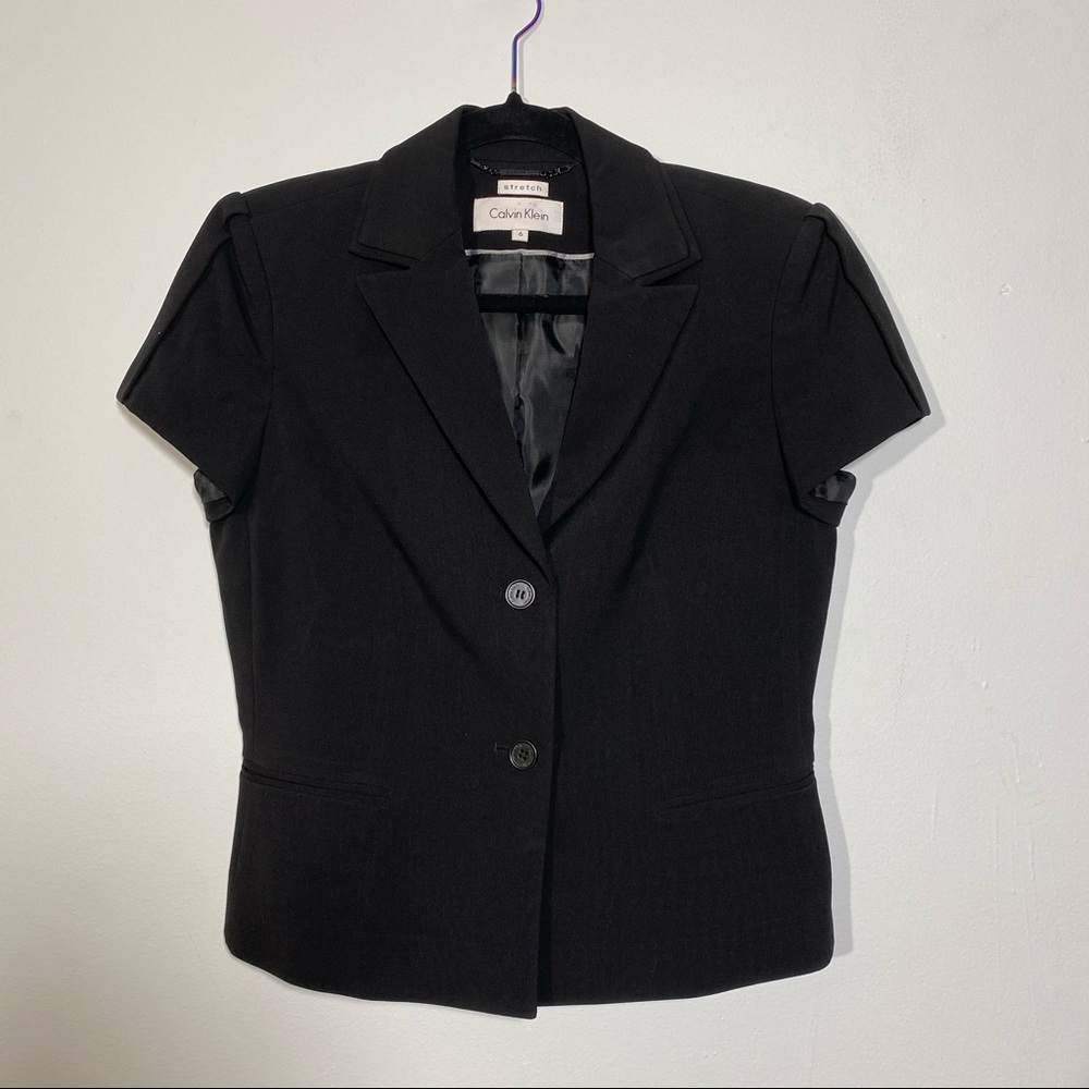 Calvin Klein Black Short Sleeve Blazer